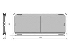 Sliding window 1200x500 mm