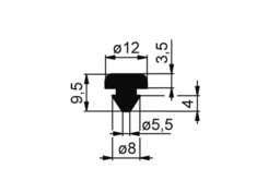 Buffer, lenticular o12 mm