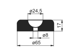 Odbojnik o52x15 mm, czarny