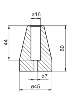 Odbojnik stożkowy o45x60mm