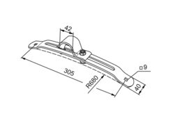 Mudguard holder adjustable o42mm h.Zinc