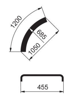 Blatník HD-V-Q 455x1200 R685