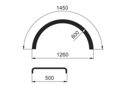 Mudguard HD-V 500x1450 R750