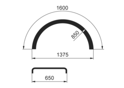 Blatník HD-V 650x1600 R850