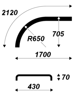 Mudguard TA WL 430x1700mm