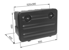 Box, 600x450x450mm no holders