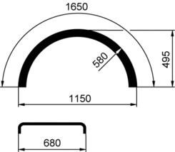 Mudguard WL 680x1650 R580