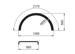 Mudguard WL 680x2175 R690