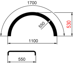 Blatník WL 550x1700 R550