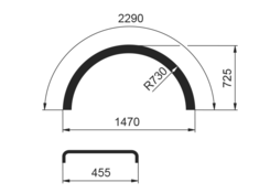 Błotnik WL 455x2290 R730