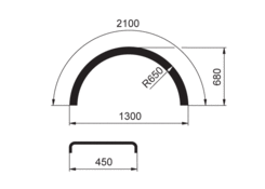 Mudguard WL 450x2100 R650