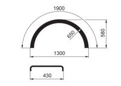 Błotnik WL 430x1900 R650, biały