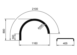 Mudguard SUPRA SPRAY 405x2100 R580