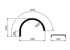 Błotnik SUPRA WL 430x2475 R650