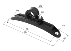 Držiak blatníka posuvný o42mm plast