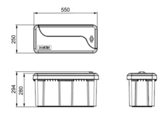 box 550x250x294mm 1 lock