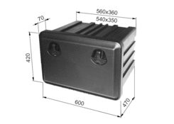 Kiste 600x420x470mm ohne Halter