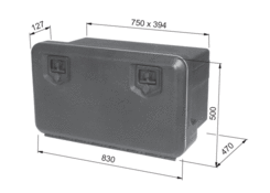 Box, 800x500x500mm no holders