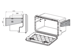 Kastenhalter 630/830/1030mm horizontal