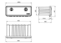 Bedna 900x367x450mm J bez držáků