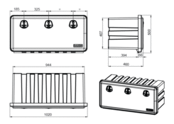 Kiste 1020x500x460mm ohne Halter