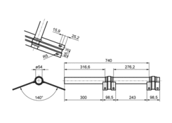 Konsole für Kotflügelhalter 54x740mm, vz