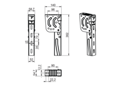 Uchwyt osłony antyrower. 360mm, nierdz