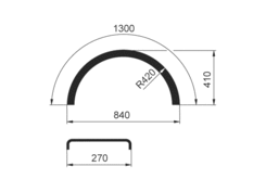 Mudguard 270x1300mm PP