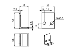 Stopper of tarpaulin profile, anodized