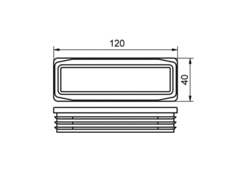 End cap 120x40x5 plastic