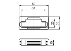 End cap for ALUGRIP 80x35mm