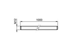 Pręt gwintowany M12x1000mm DIN975 Zn 8.8