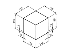 Box corner protector 115x115x115mm inox