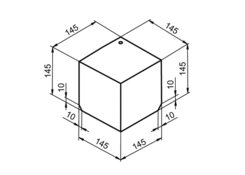 Gussecke für Koffer 145x145x145mm, Niro