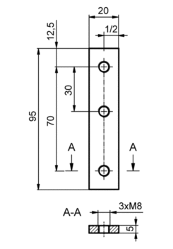 Threaded plate, 100/30-70 mm, zinc