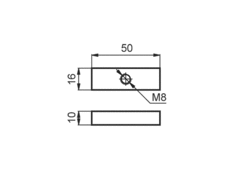 Threaded plate, 16x10-50 mm, Zn