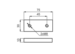 Threaded plate, 30x10-75 mm, Zn