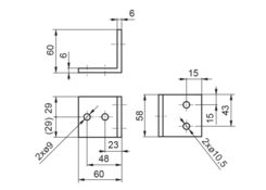 Eckhalter Stirnwandstützen für 90mm