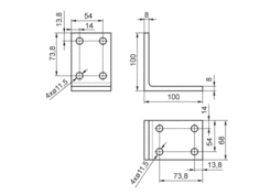 Halter f. CTM (L100x100x68)