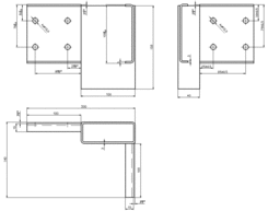 Corner joint front L rear R 100x40