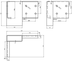 Corner joint front R rear L100x40