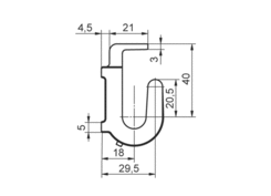 Dropside hinge, o 11/25mm, hook