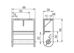 Dropside hinge, o 11/25mm, box