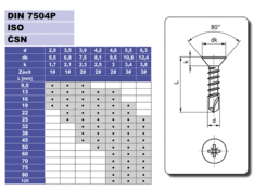 Wkręt samowiercący 6,3x50 DIN 7504P geom