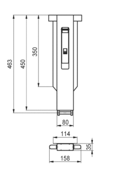 Alugrip pillar350mm lateral, anod