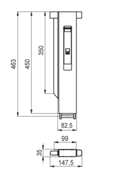 Middle pillar AluGrip 350 mm, anod,