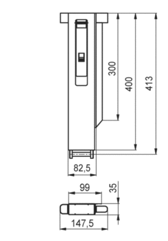 Stĺpik ALUGRIP 300mm zadný P, elox