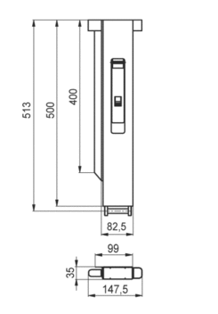 Rear pillar AluGrip 400 left anod.