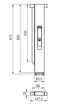 Słupek ALUGRIP 500 tył L, anoda