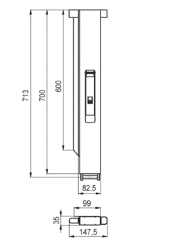 Rear pillar AluGrip 600 left anod.